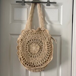 Remi Reid Boho Crochet Straw Tote Bag